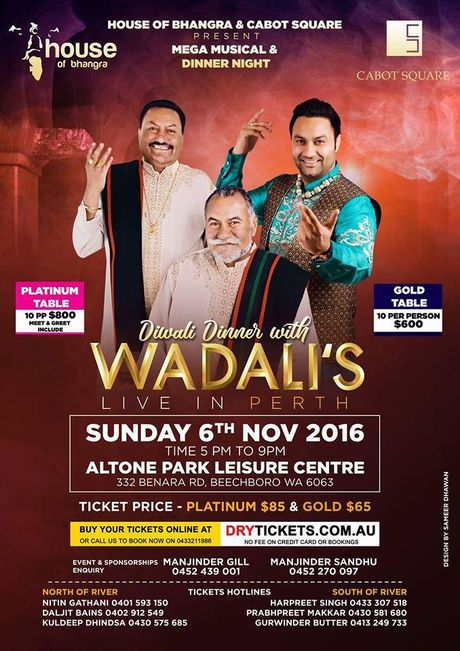 Diwali Dinner with Wadali's Live In Perth 2016