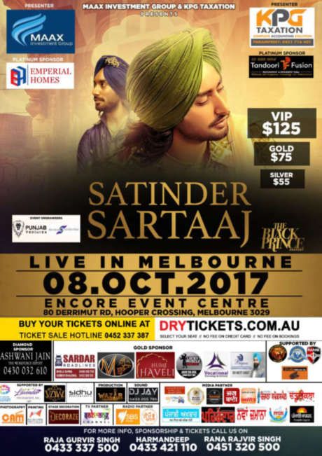 The Black Prince Tour - Satinder Sartaaj Live In Melbourne 2017