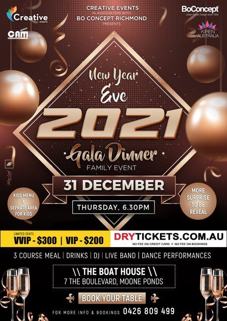 New Year Eve 2021 Gala Dinner - Melbourne