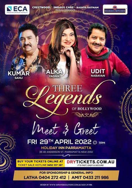 Three Legends of Bollywood Meet and Greet In Sydney