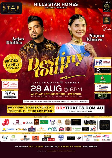 Destiny Tour By Nimrat Khaira & Arjan Dhillon Live In Concert Sydney