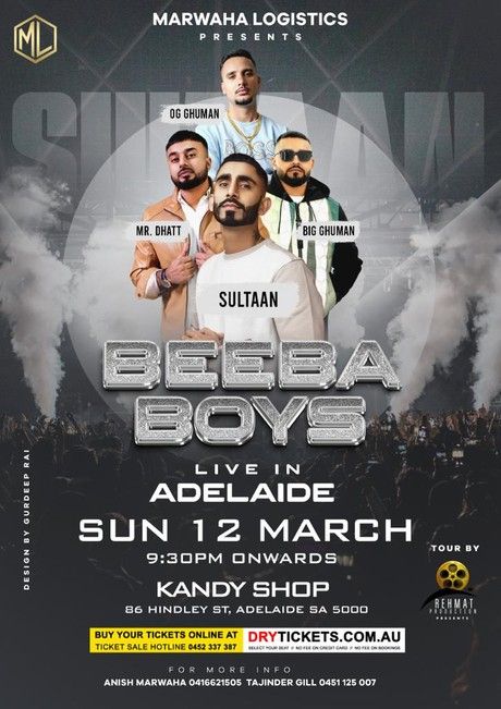 Beeba Boys - Sultaan, Big Ghuman, OG Ghuman & Mr. Dhatt Live In Adelaide