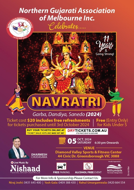 Navratri - Garba, Dandiya, Sanedo 2024 In Melbourne