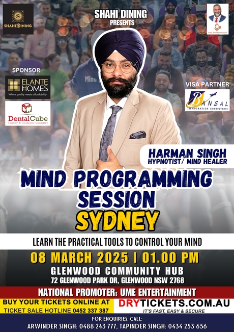 Harman Singh's Mind Programming Session - Sydney!