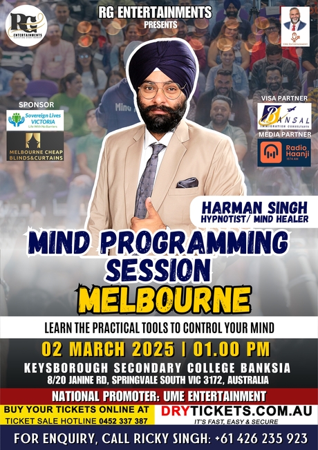 Harman Singh's Mind Programming Session - Melbourne