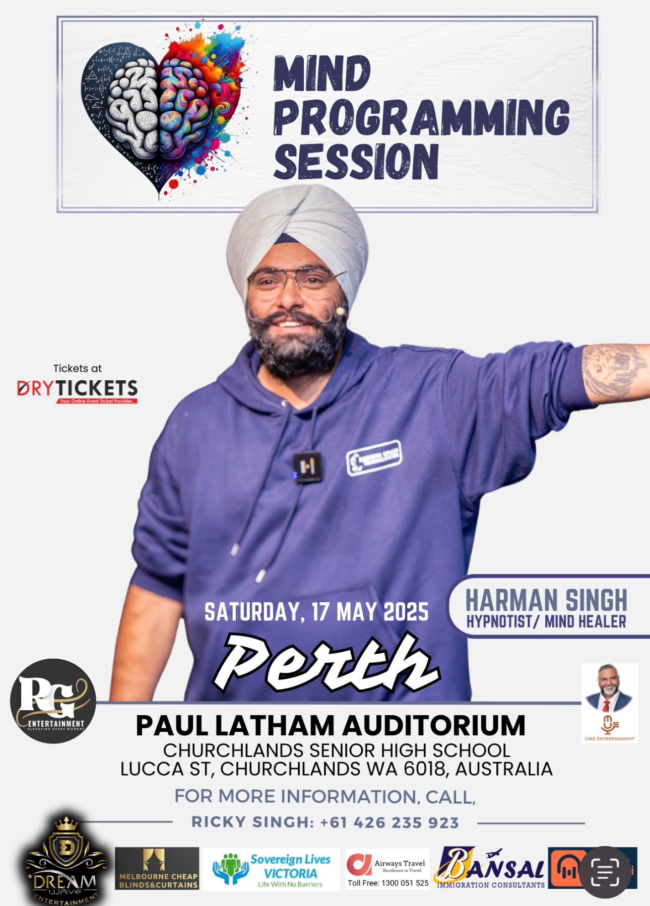 Harman Singh's Mind Programming Session - Perth