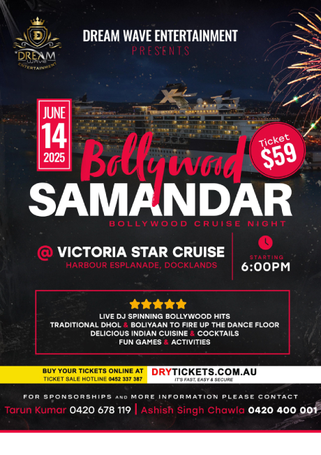 Bollywood SAMANDAR - Cruise Night - Melbourne