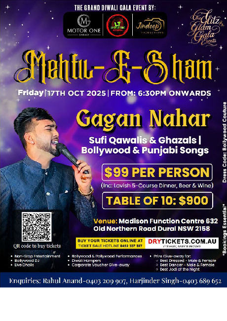 Mehfil-e-Sham - The Grand Diwali Gala Event 2025 (SYDNEY)