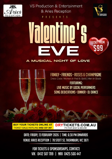 Valentine’s Eve – A Musical Gala Night of Love - Melbourne 2025