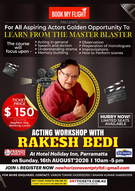Acting Workshop with Rakesh Bedi - Live in Sydney 2026