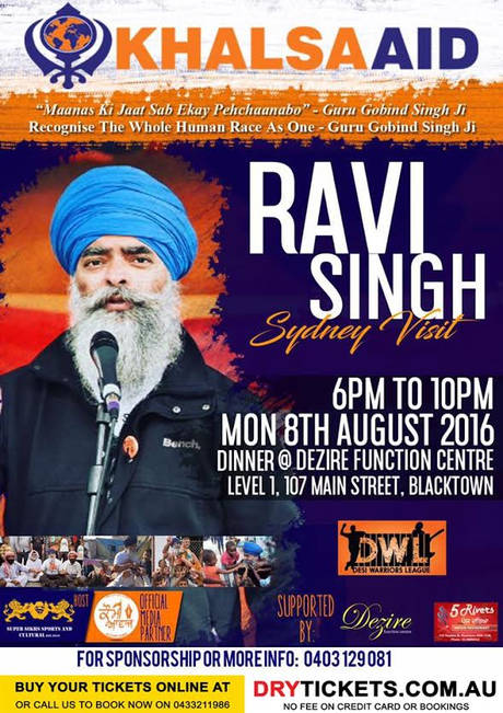 Ravi Singh In Sydney - Khalsa Aid Fundraising Dinner