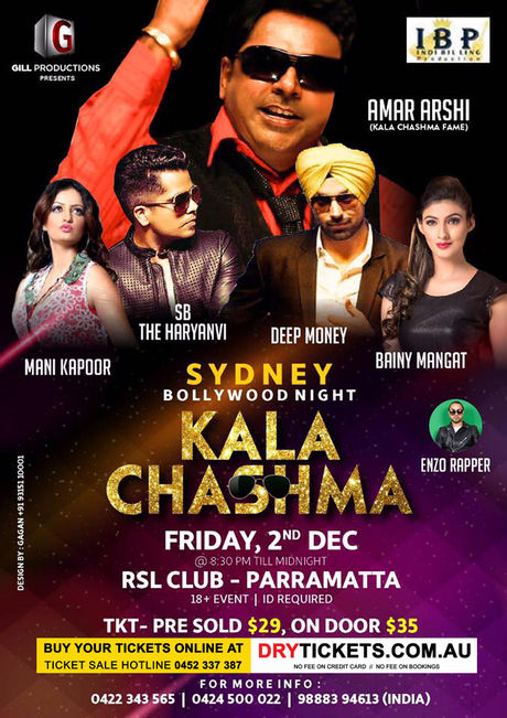 Sydney Bollywood Night - KALA CHASHMA