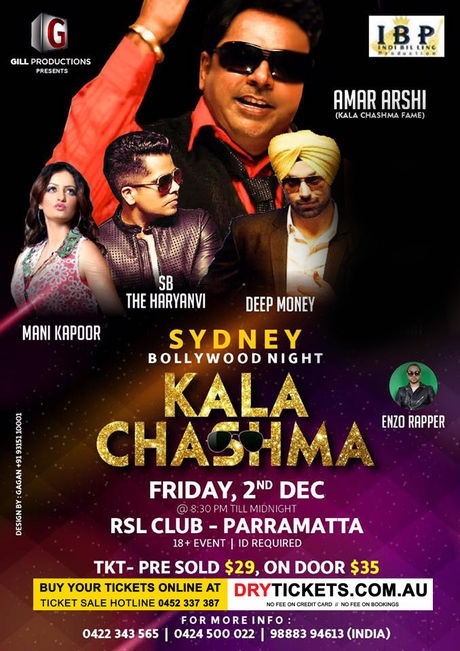Sydney Bollywood Night - KALA CHASHMA