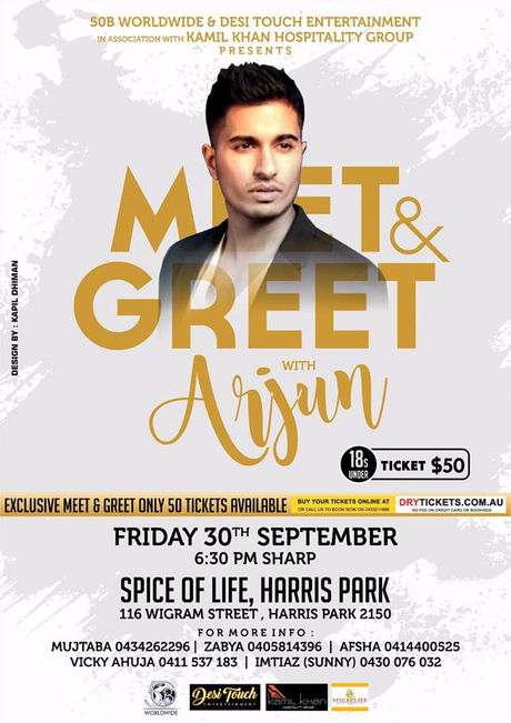Meet & Greet Arjun In Sydney Under 18s 2016