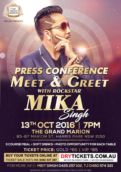 Meet & Greet with Rockstar Mika Singh In Sydney