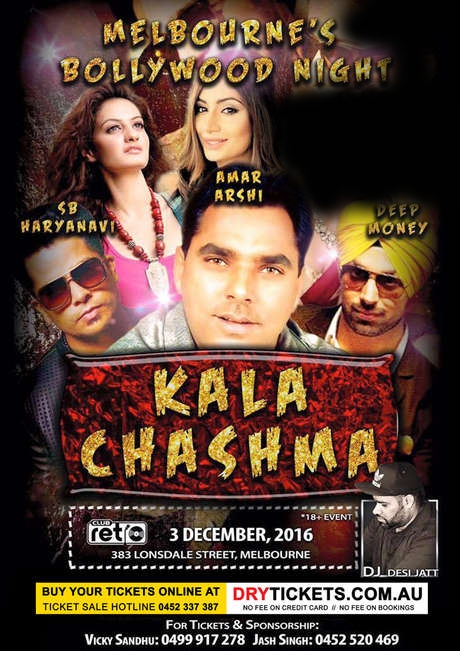 Melbourne Bollywood Night - KALA CHASHMA