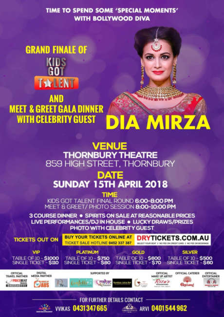 Kids Got Talent and Meet & Greet Dia Mirza In Melbourne