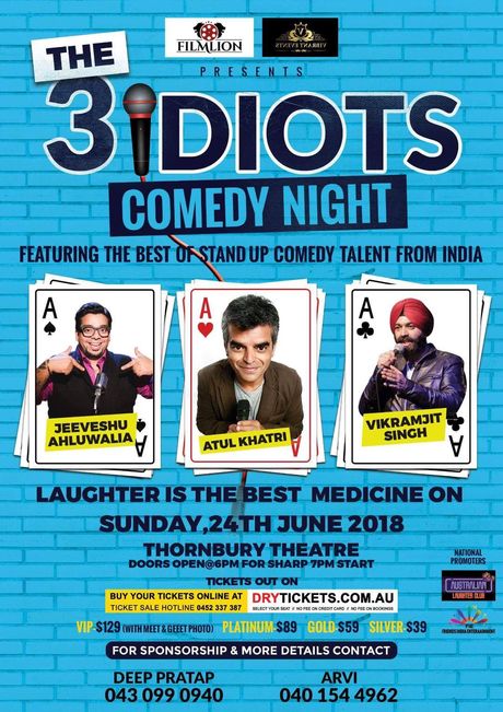 The 3 Idiots Comedy Night In Melbourne