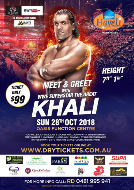 Meet & Greet with WWE Superstar The Great Khali In Sydney