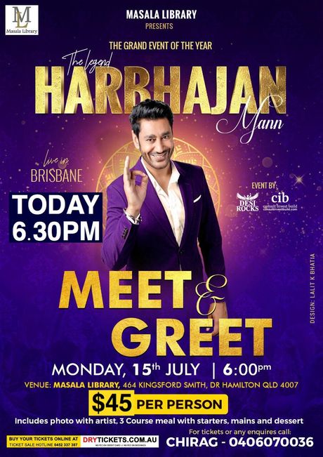 Meet & Greet - Harbhajan Mann In Brisbane