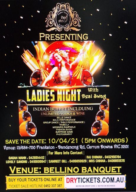 Ladies Night with Desi Swag In Melbourne