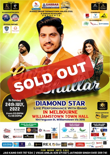 Gurnam Bhullar - Diamond Star Live Performance with Band In Melbourne 2022