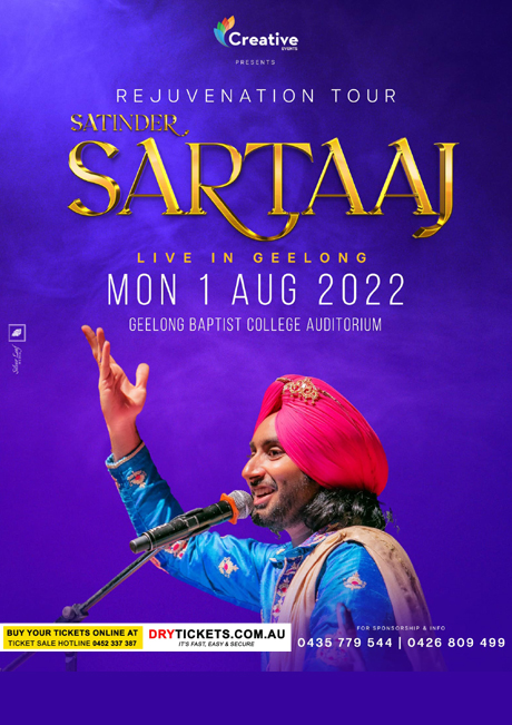 Rejuvenation Tour - Satinder Sartaaj Live In Concert Geelong 2022