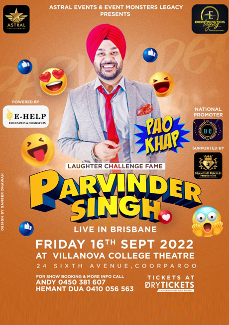 Parvinder Singh Live - Stand-Up Comedy Show In Brisbane