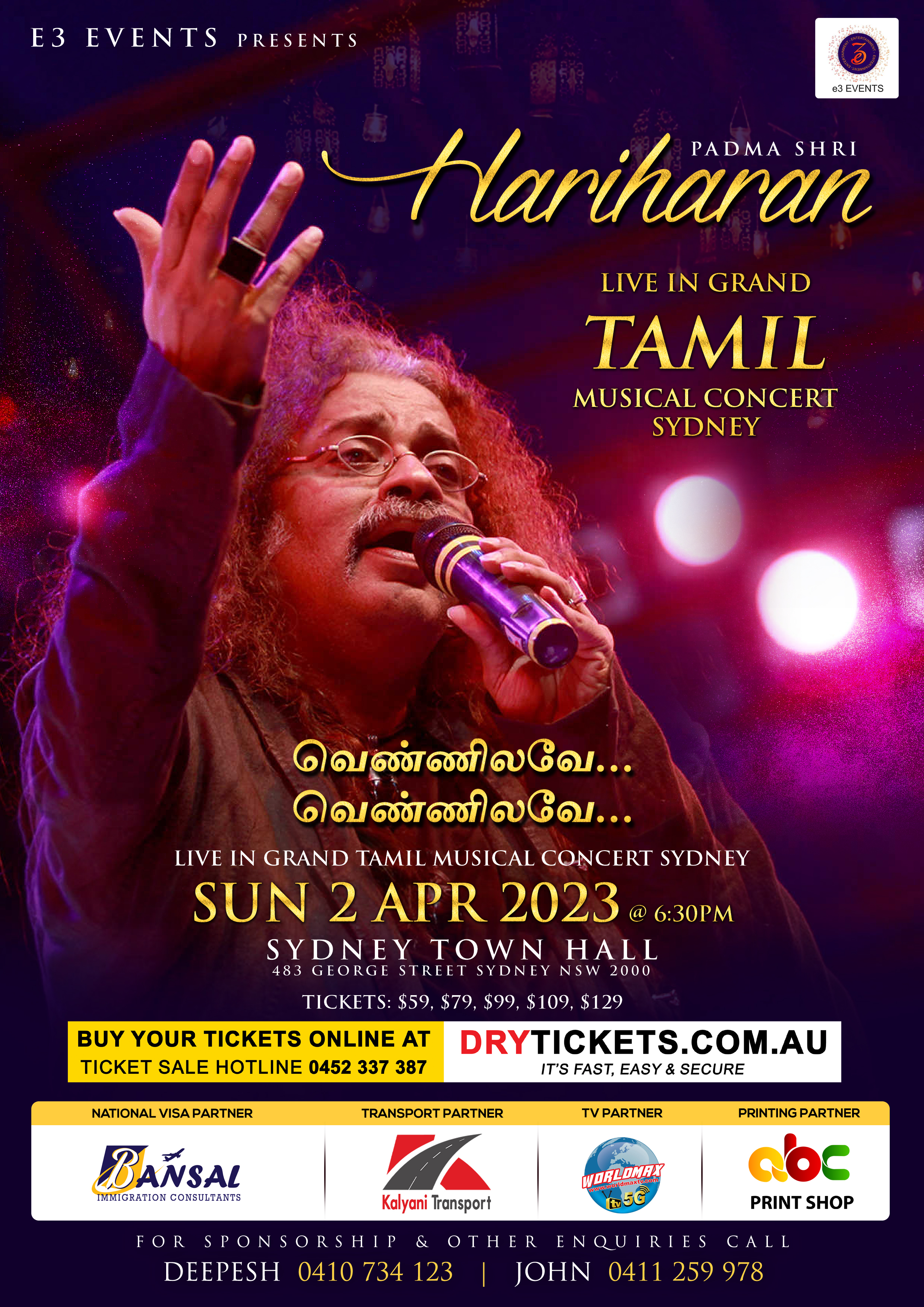 Padma Shri Hariharan Live In Grand Musical Concert In Sydney (Tamil Show)