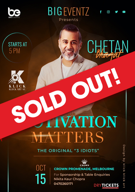 Motivation Matters with Chetan Bhagat In Melbourne
