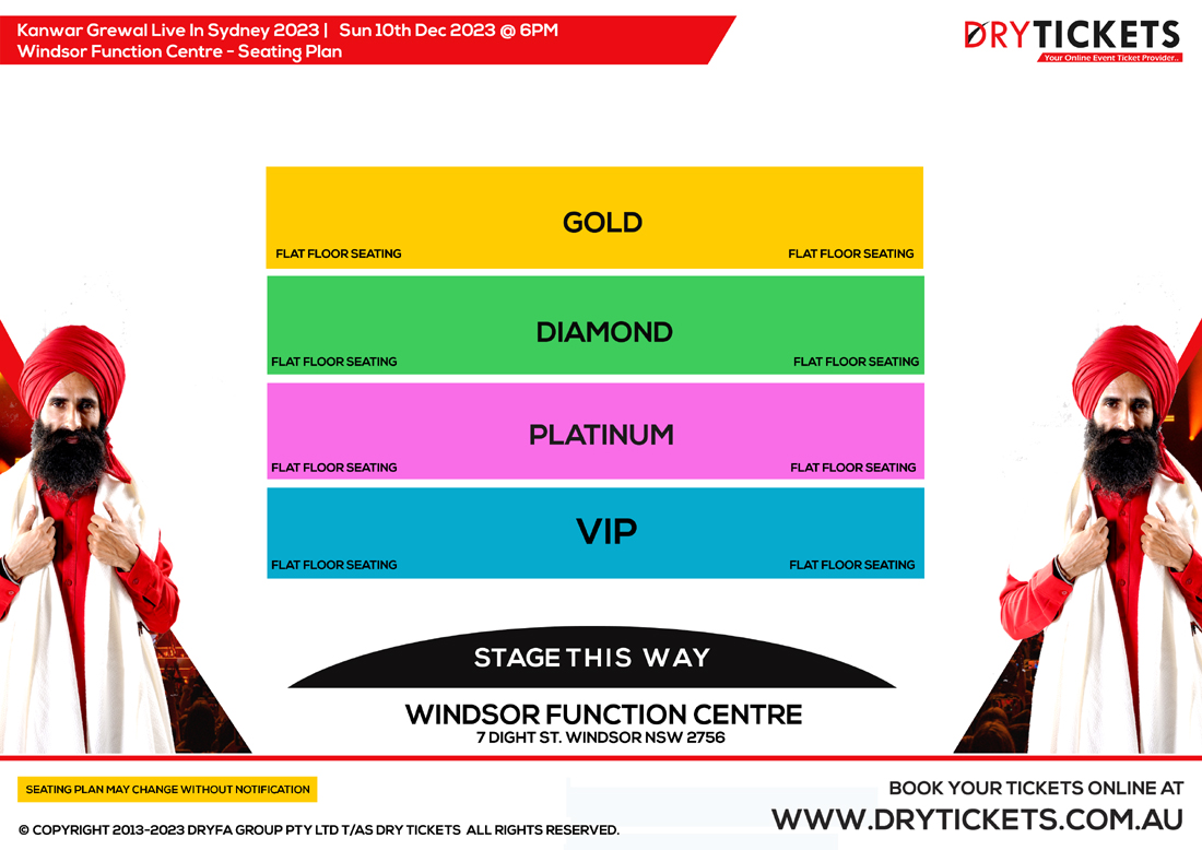 Kanwar Grewal Live In Sydney 2023 Seating Map