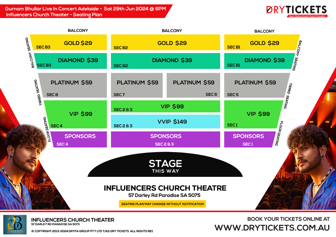 Gurnam Bhullar Live In Concert Adelaide Seating Map