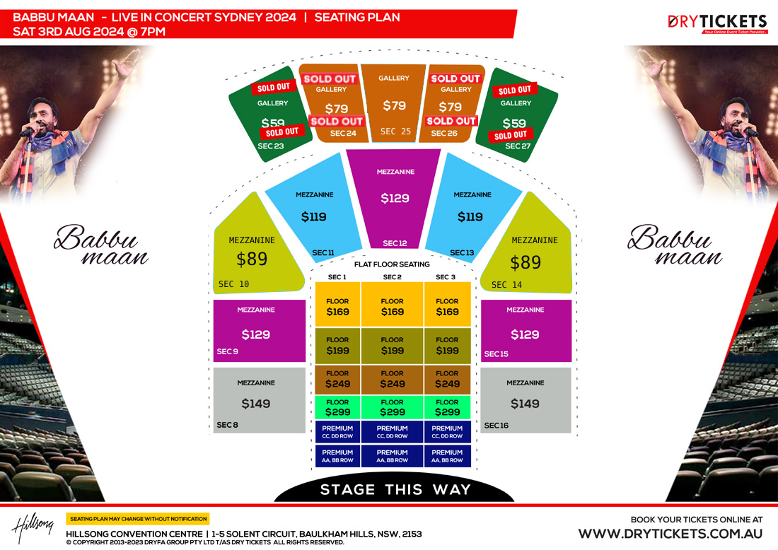 Babbu Maan Live In Concert Sydney Seating Map