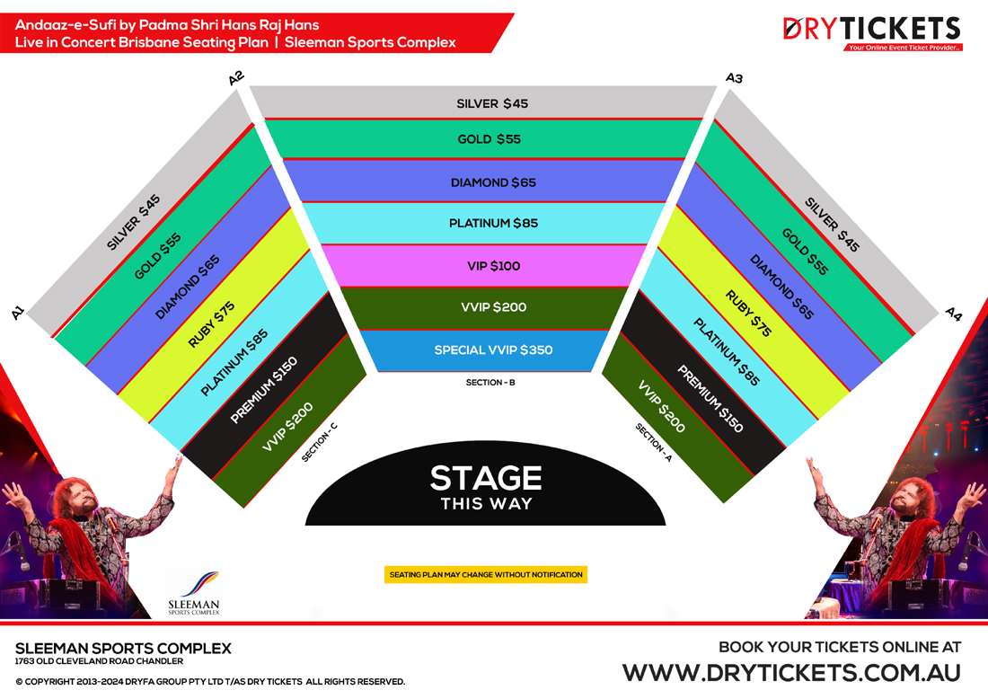 Andaaz-e-Sufi by Padma Shri Hans Raj Hans Live In Brisbane Seating Map