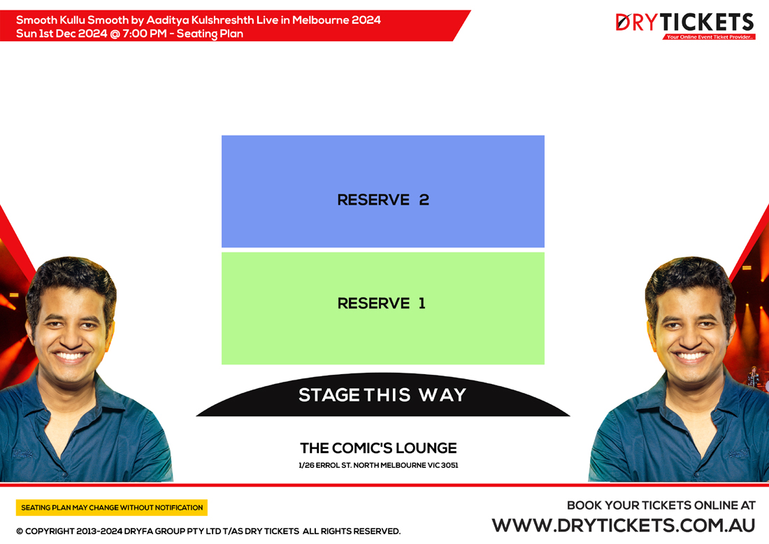 Smooth Kullu Smooth by Aaditya Kulshreshth Live in Melbourne 2024 Seating Map