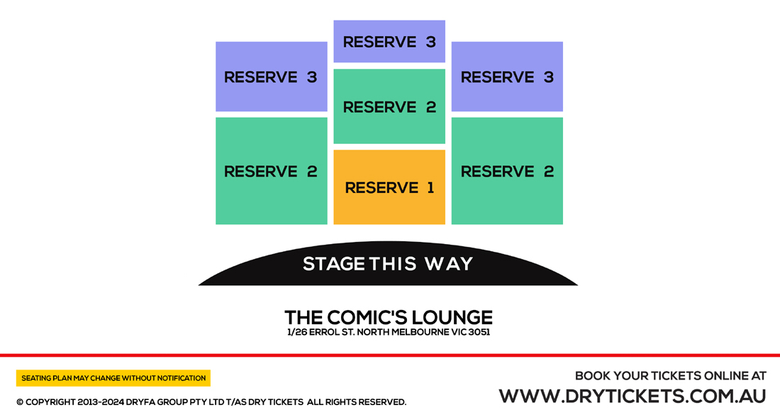 Rahul Dua Live - A Standup Comedy Show Melbourne Seating Map