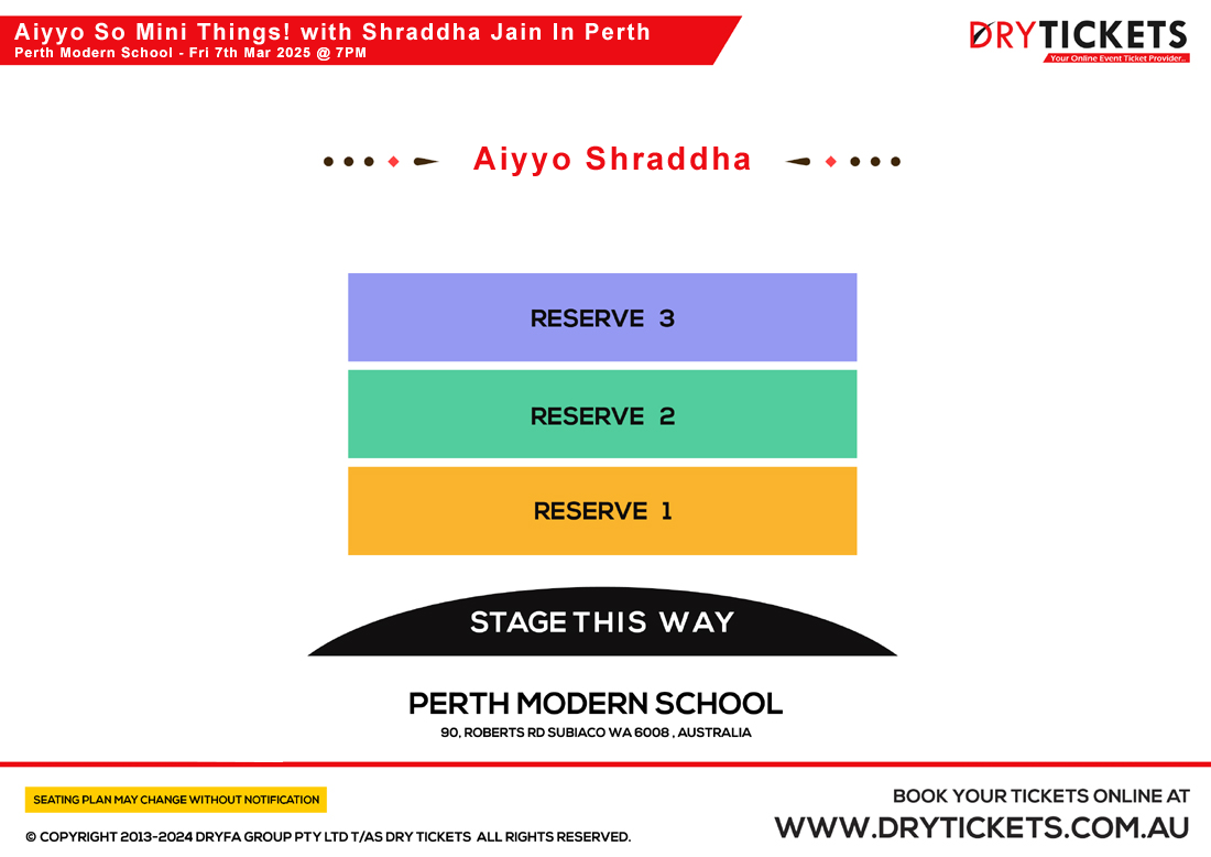 Aiyyo So Mini Things! with Shraddha Jain In Perth Seating Map