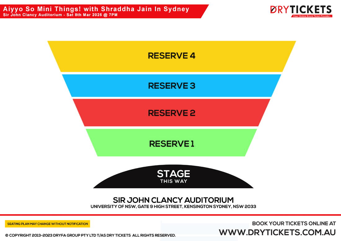 Aiyyo So Mini Things! with Shraddha Jain In Sydney Seating Map