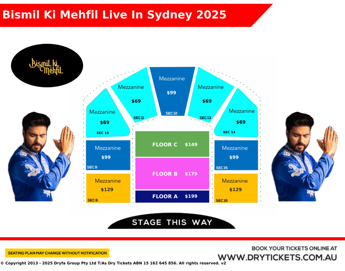 Bismil Ki Mehfil Live In Sydney 2025 Seating Map