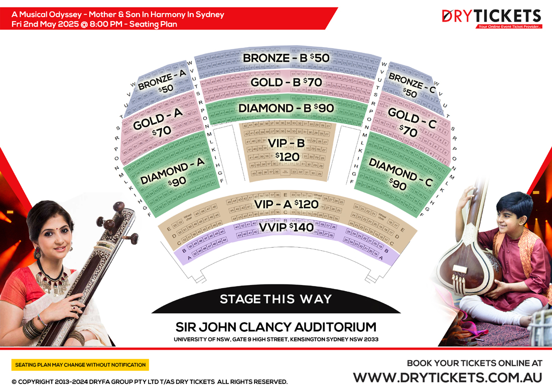 A Musical Odyssey - Mother & Son In Harmony In Sydney Seating Map