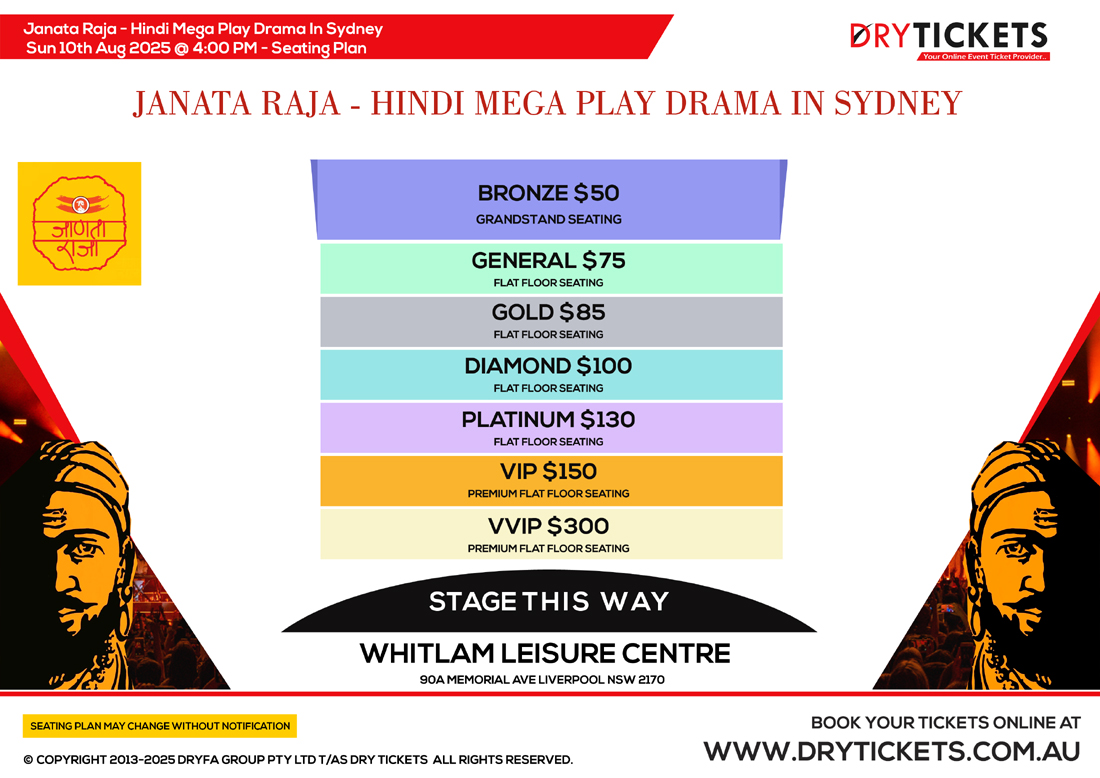 Janata Raja - Hindi Mega Play Drama In Sydney Seating Map