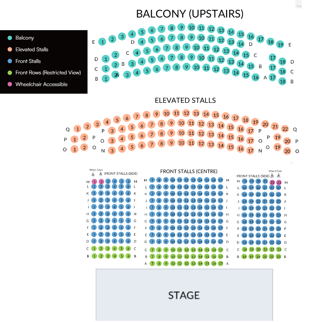 The Music of A.R. Rahman In Symphony - Sydney (Sunday) Seating Map