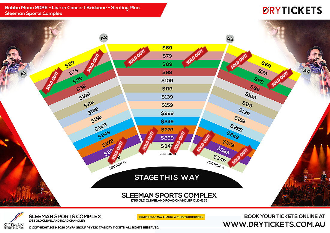 Babbu Maan Live In Brisbane 2026 Seating Map