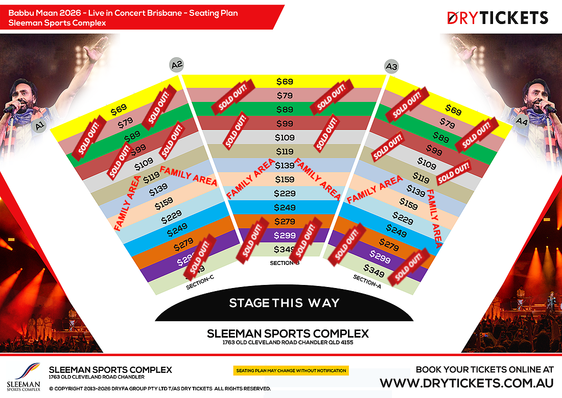 Babbu Maan Live In Brisbane 2026 Seating Map