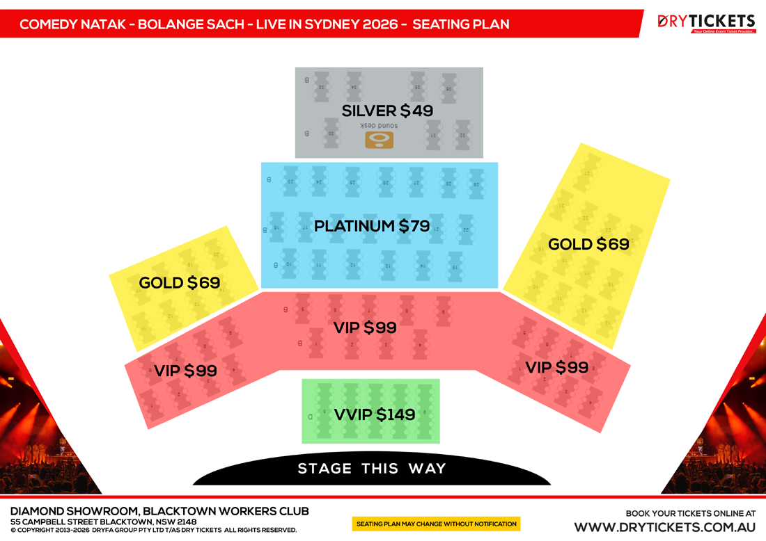 Return Back - Bolange Sach In Sydney Seating Map