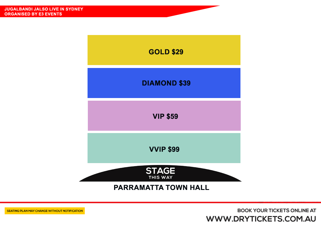 Jugalbandi Jalso Live In Sydney Seating Map