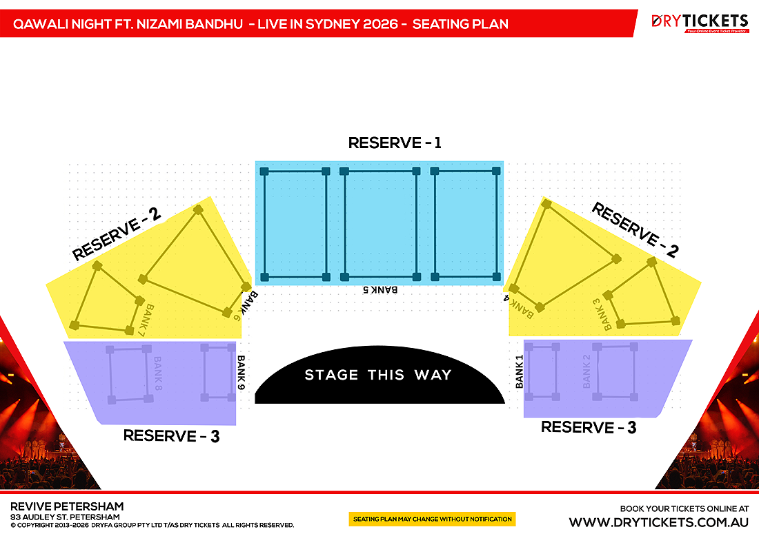 QAWALI NIGHT ft. Nizami Bandhu Live In Sydney Seating Map