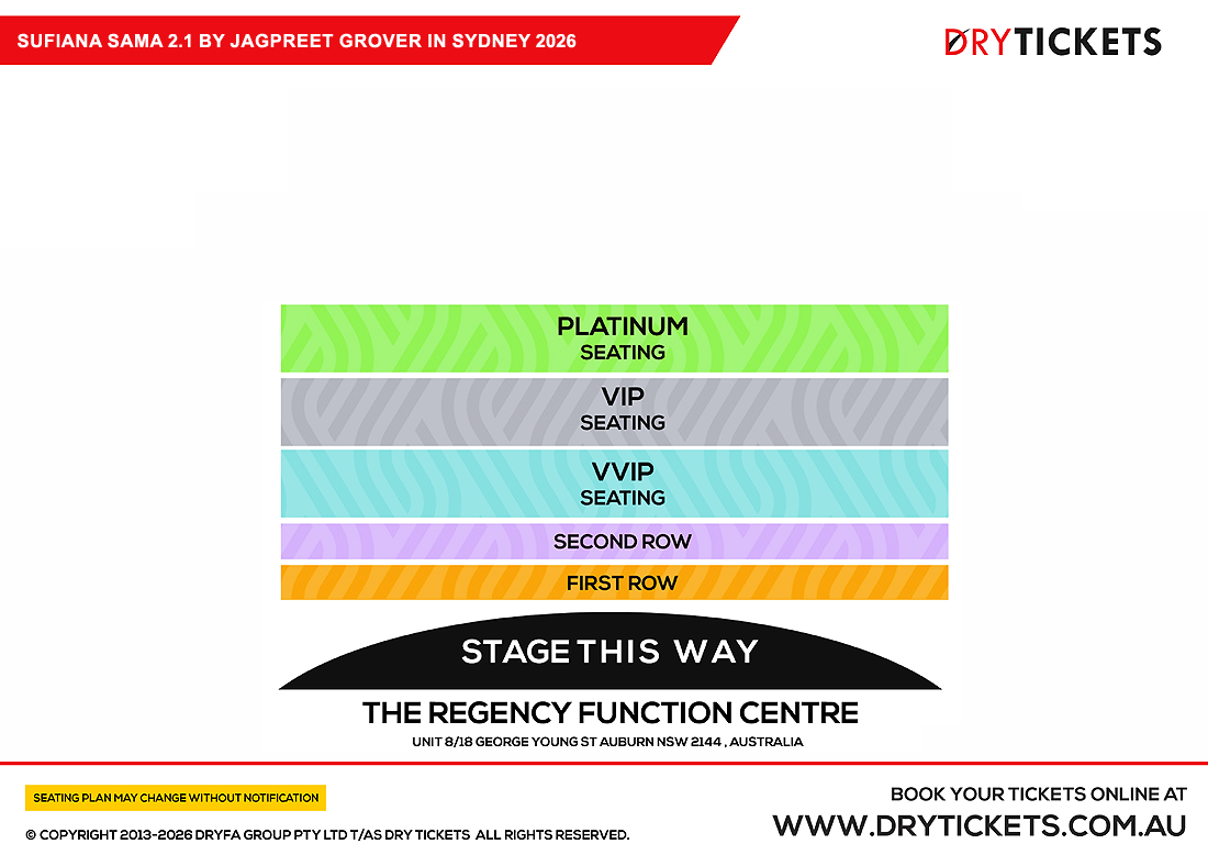 Sufiana Sama 2.1 by Jagpreet Grover In Sydney 2026 Seating Map
