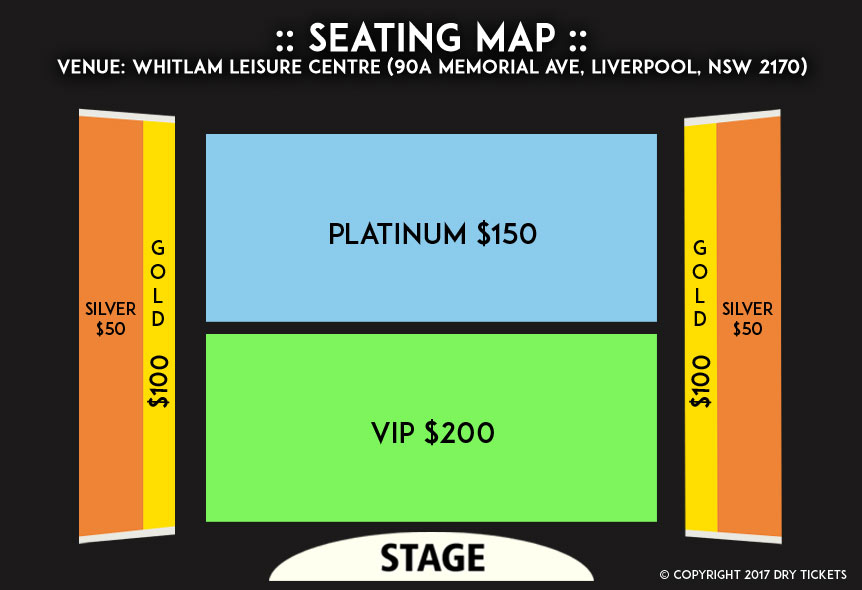 The First Iraqi Songs Festival in Australia Seating Map
