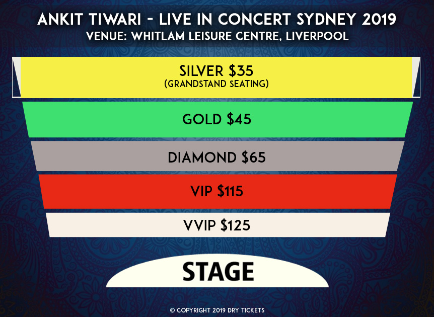 Ankit Tiwari Live In Concert Sydney 2019 Seating Map